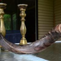 Shofar and candlesticks