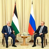 PA President Mahmoud Abbas and Russian Federation President Vladimir Putin