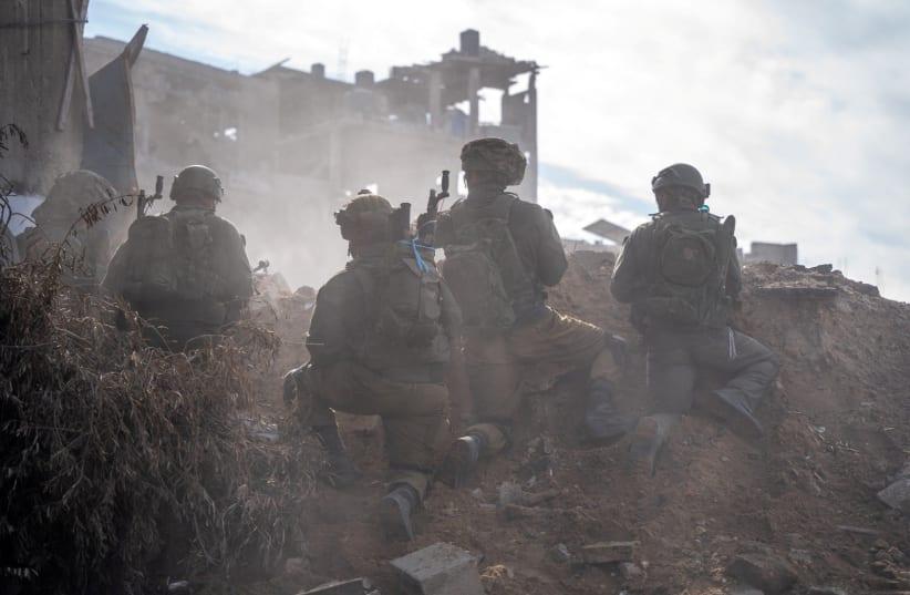 IDF troops in Gaza dusty IDF photo