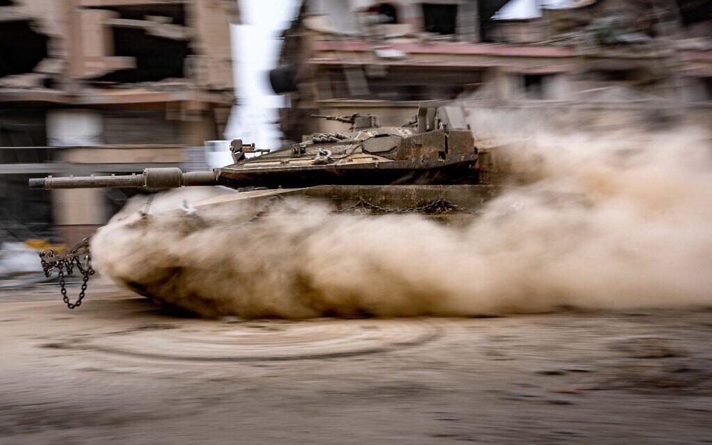 Israeli tank and dust IDF photo